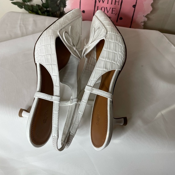 Polo RL White Croc Leather Slingback - Picture 4 of 11